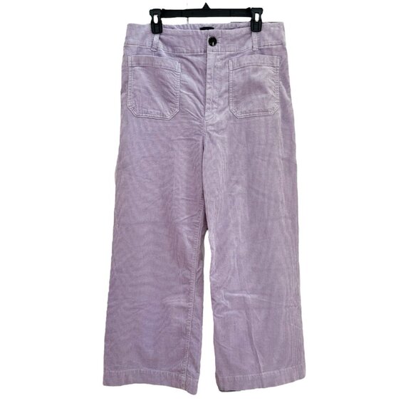 Anthropologie Maeve Colette Cropped Wide-Leg Corduroy Pants Womens 32 Purple NWT - Picture 4 of 11